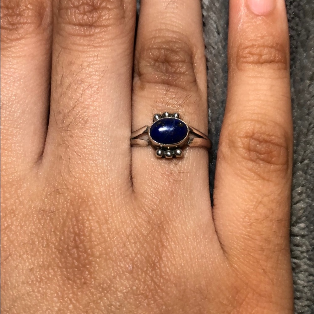 Vintage Blue Lapis 925 Sterling Silver Ring - Picture 6 of 8